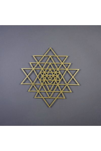 Colorfull Worlds Sri Yantra Sacred Triangle Μεταλλική διακόσμηση τοίχου - Δώρο γραφείου σπιτιού Διακόσμηση τοίχου