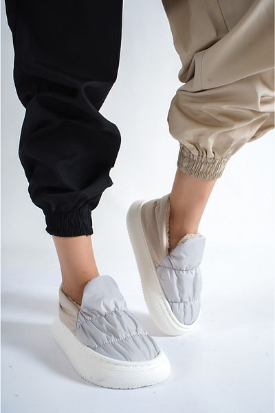 Moda Değirmeni Pantofi de damă din lână pentru acasă Md1143-130-0001