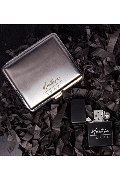EJOYA Kişiye Özel Metal Sigara Tabakası Ve Zippo Model Çakmak 107005