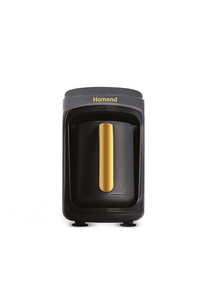 HOMEND Pottoman 1862h - 5-Cup Capacity Anthracite Gold Turkish Coffee Machine with Plenty of Foam