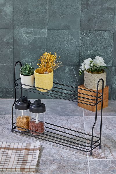 vipgross Countertop Organizer Spice Rack Stand Black - Spice Rack