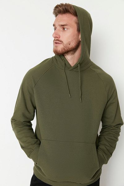 Trendyol Collection Polar Khaki Kapuzen-Sweatshirt - Normaler Schnitt TMNAW23sw00194