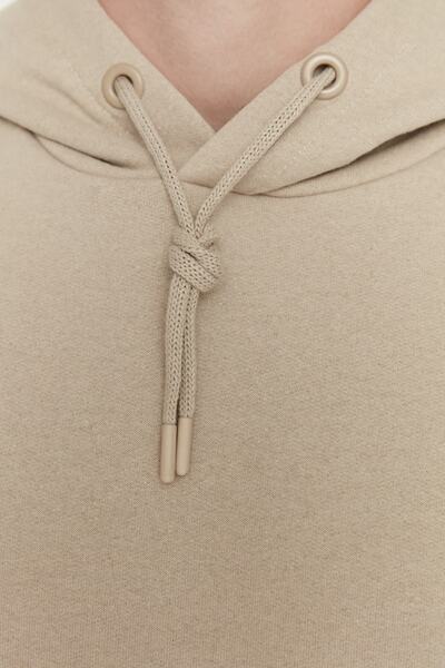 Trendyol Collection Hanorac supradimensionat din fleece cu glugă bej - TMNAW23SW00195