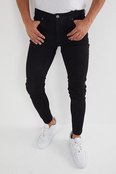 ENERJİN Ανδρικό Skinny Fit Lycra Black ίσιο μαύρο τζιν