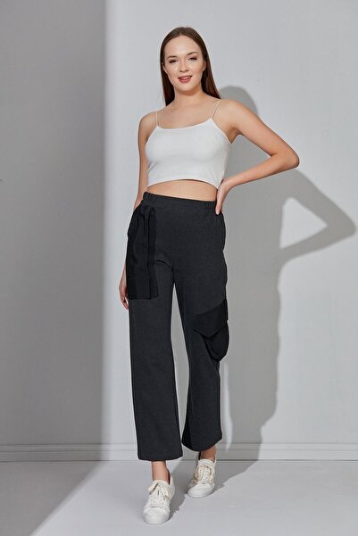 ALEXANDERGARDI Yüksek Bel Boru Paça Cepli Eşofman Altı b221301