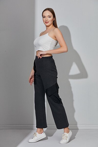 ALEXANDERGARDI Yüksek Bel Boru Paça Cepli Eşofman Altı b221301