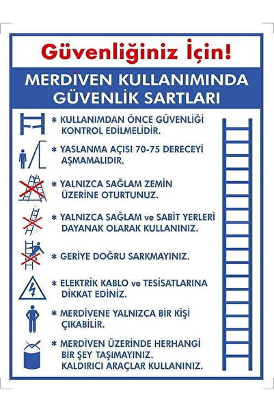 Emek İkaz Levhaları شروط السلامة للاستخدام على الدرج، علامة التحذير/التحذير