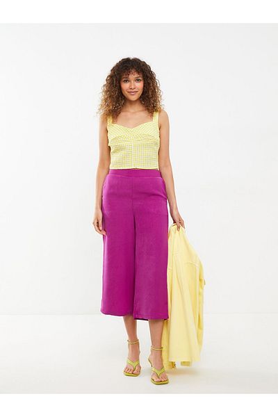LC Waikiki Flache Caprihose für Damen mit elastischer Taille