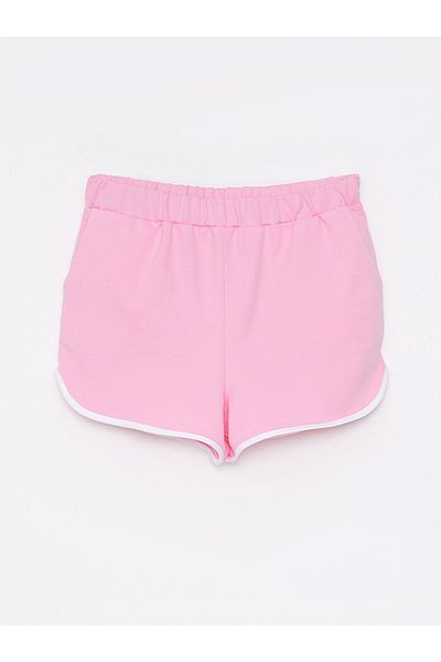 LC Waikiki Cotton Women's Bermuda Shorts with Elastic Waist and Flat Pocket Detail