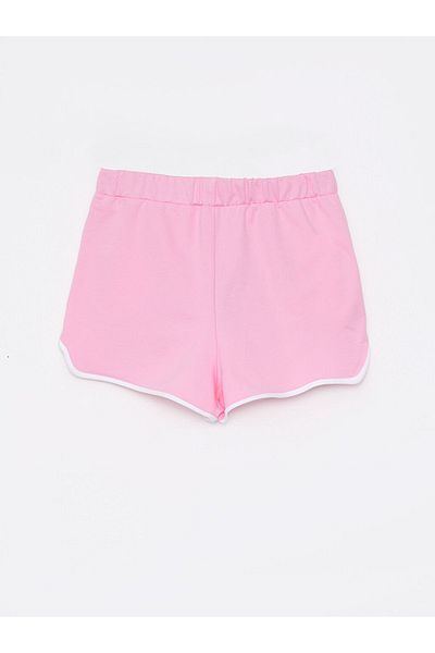 LC Waikiki Cotton Women's Bermuda Shorts with Elastic Waist and Flat Pocket Detail