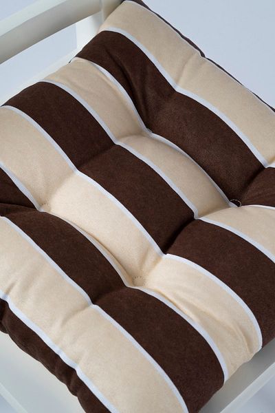 ALTINPAMUK Beta Brown Cream Αφράτο Μαξιλάρι Καρέκλας με Δαντέλα 40x40cm