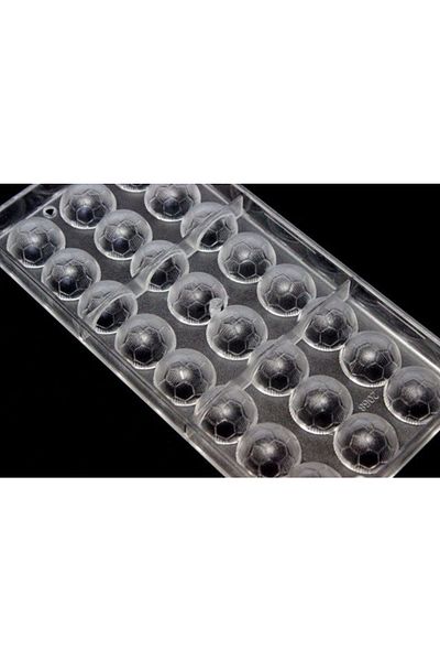 hobs Football Ball Shaped Polycarbonate Chocolate Mold - 24 Pieces