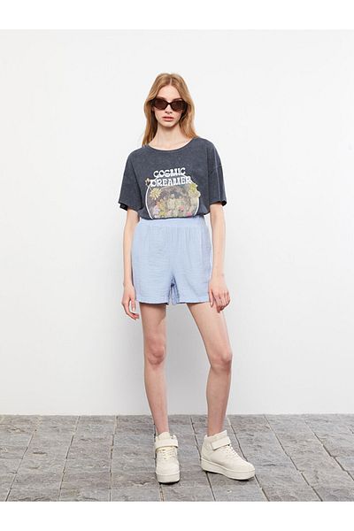 LC Waikiki Dámské kraťasy Standardní střih Straight Gabardine s elastickým pasem