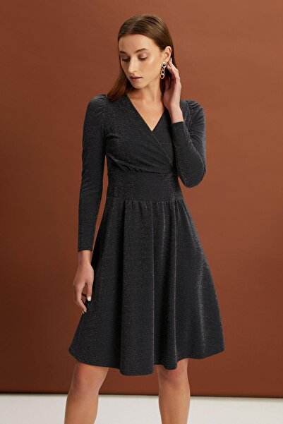 ALEXANDERGARDI Glittery φόρεμα με διπλό γιακά (b19- 155201 )