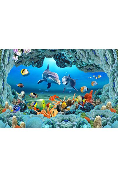 umut gergi tavan Akvaryum Temalı Tek Parça Duvar Kağıdı