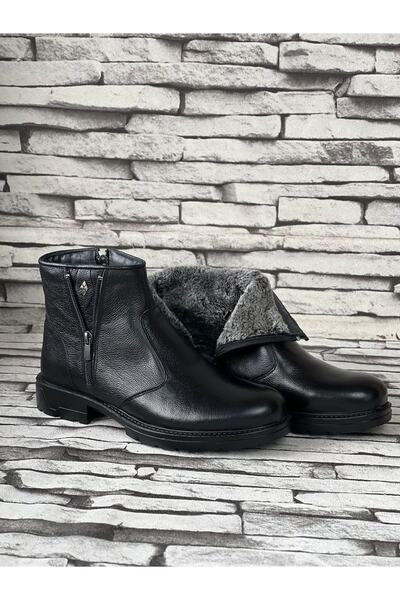 STOKS SHOES STORE Ανδρικές μπότες από γνήσιο δέρμα με φερμουάρ από καουτσούκ