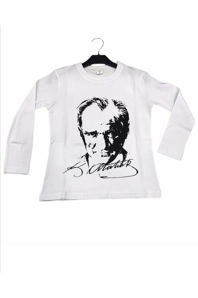 KARAMANSTYLE Atatürk Baskılı Uzun Kollu Penye Tşört 23 Nisan 29 Ekim Gösteri