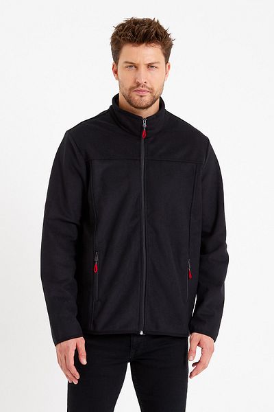 VERDONE Men's Softshell Windproof Black Coat Compatible with Changing Weather Conditions