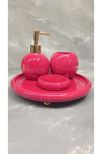 X MERMER Mermer Banyo Seti Yuvarlak-4 lü