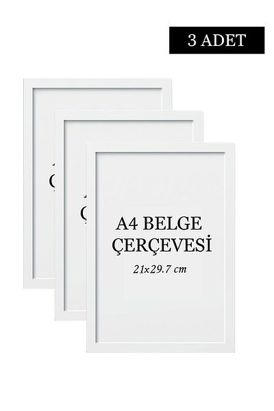 ÖZCANLAR ÇERÇEVE Σετ 3 A4 (21x29,7) Πλαίσιο Διπλόματος Κορνίζες Πιστοποιητικών Πλαίσιο