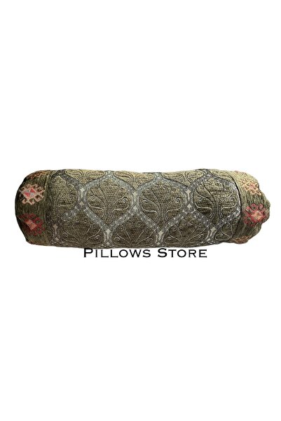 PİLLOWS STORE Osmanlı Desenli Koyu Yeşil Sosis Kırlent 45cm*15cm (iç Silikon ...