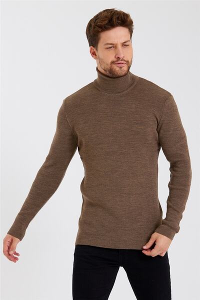 COOL TARZ Men's Brown Full Fisherman Knitwear-ttrzz1406r06s