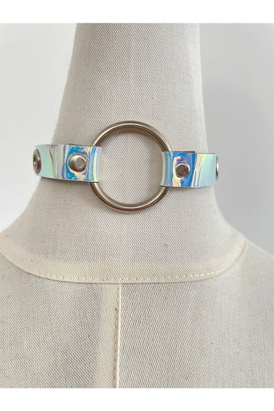 Planet Butik Hologram Round Choker Necklace