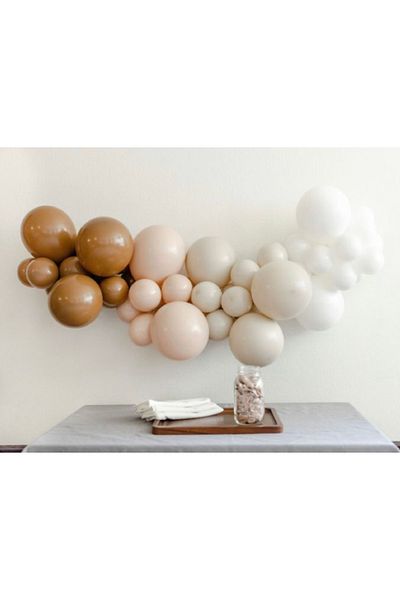 Çemrek Süs Parti Mini Coffee Balloon Chain Set 50 Pieces Balloons and Chain