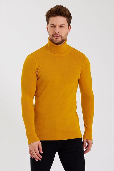 COOL TARZ Men's Mustard Full Fisherman Knitwear-ttrzz1406r04s