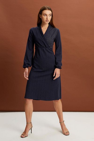ALEXANDERGARDI Rochie sclipitoare cu guler dublu cu șal (b21-700701)