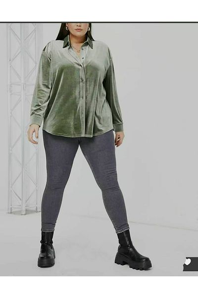 Trn JNS Šedé přiléhavé džíny větší velikosti (skinny)