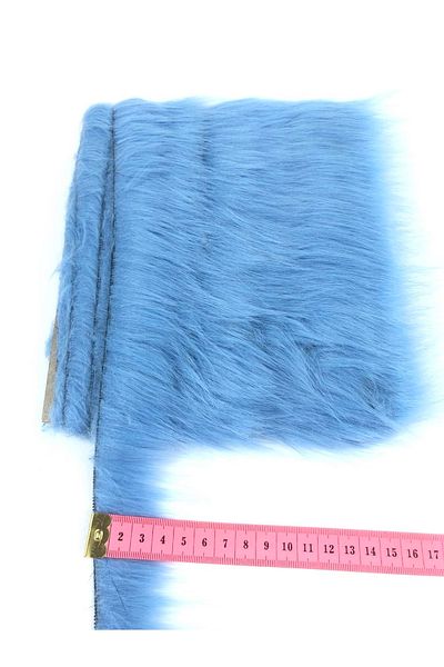 Hobigram Blue Faux Fur Artificial Plush Ribbon Width 4 cm – Decorative Ribbon, Stylish Design, Women's Accessory – Dekorati