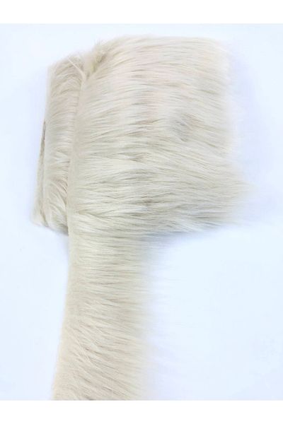 Hobigram Wide Cream Faux Fur Τεχνητή βελούδινη λωρίδα πλάτος 10 cm – Διακοσμητική κορδέλα, κομψό σχέδιο, γυναικείο αξεσουάρ – D