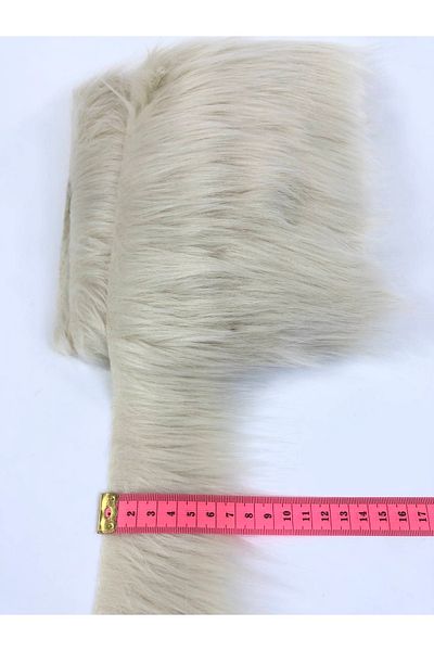 Hobigram Wide Cream Faux Fur Τεχνητή βελούδινη λωρίδα πλάτος 10 cm – Διακοσμητική κορδέλα, κομψό σχέδιο, γυναικείο αξεσουάρ – D