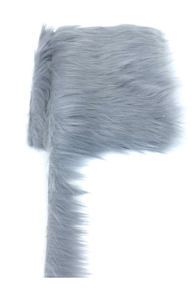 Hobigram Gray Faux Fur Artificial Plush Ribbon Width 4 cm – Decorative Ribbon, Stylish Design, Women's Accessory – Decorative