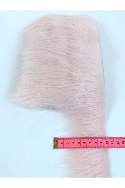 Hobigram Wide Powder Faux Fur Artificial Plush Ribbon Width 10 cm – Decorative Ribbon, Stylish Design, Women's Accessory –