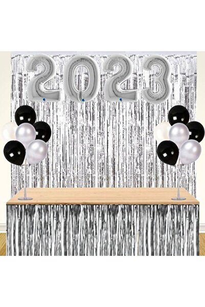 Mini Parti مجموعة تزيين خلفية التخرج من Mini Party Store باللون الفضي