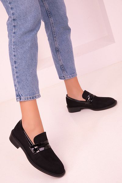 SOHO Black Suede Women's Casual Shoes 17503