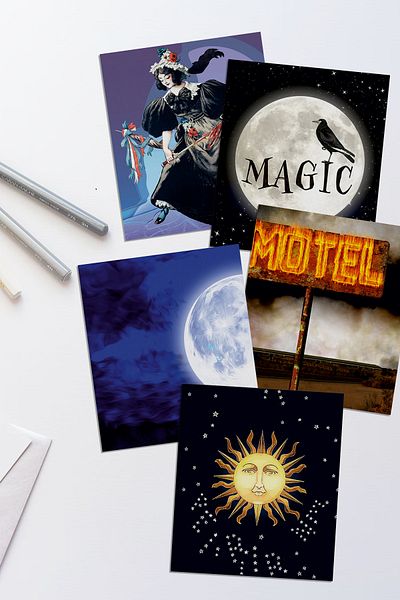 Özer Store 12 Colorful Decorative Ornament Postcard Set