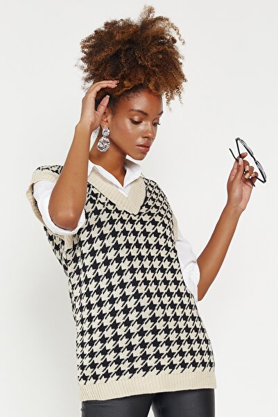 Hopoi Дамски пуловер с каменен мотив Cck3012