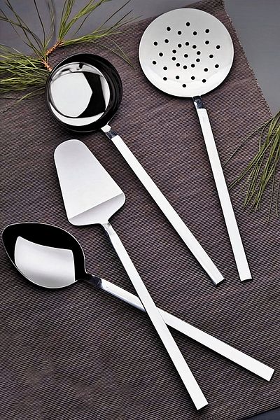ÖzSa Home 4 Piece All in One Presentation Serving Set Ladle Colander Spatula Spoon Set