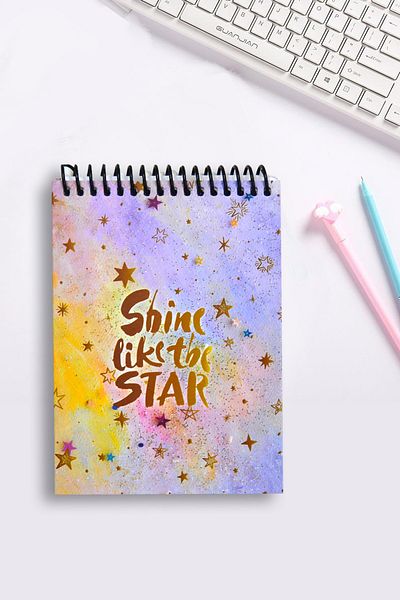 Kids Like A6 Hard Patterned Cover 72 Sheets Checked Spiral Notebook - 4 Pieces