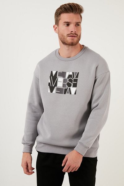 Buratti Βαμβακερό Oversize Ανδρικό Φούτερ με Μαλακό Φούτερ 572metaverse