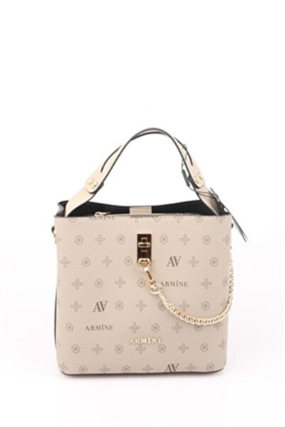 Armine 222 Women's Medium Size Hand Shoulder Bag Mink Single Size with Strap