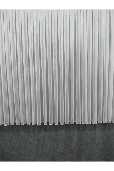 Briz Perde Honeycomb Top Rope Twisted Glittered Single Pasta Simple Elegant Tulle Curtain 1 X 2.5 Medium Pleated