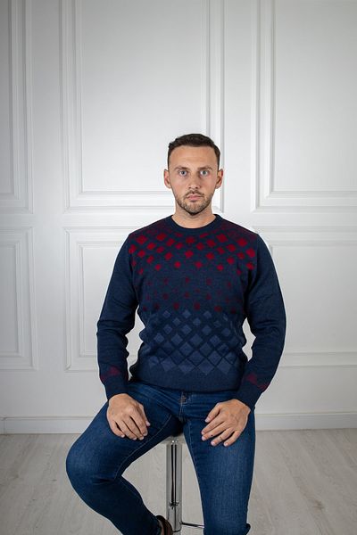 Sarar Interviu Pulover tricotat albastru bleumarin cu decolteu