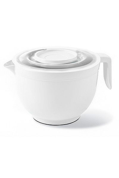 Melkan Home Mixing Bowl & Mixer Bowl Mixer Bowl with Lid 3 Liter Whisk Bowl White