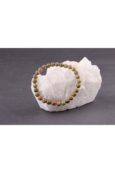 ALAVAN Unakit Natural Stone Bracelet 6 Mm, Crystal Accessory, Healing Vibration Therapy, Premium Quality