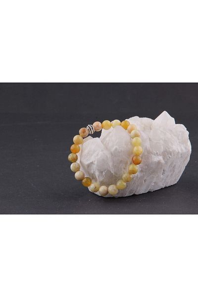 ALAVAN Yellow Opal Natural Stone Bracelet 8 Mm, Crystal Accessory, Healing Vibration Therapy, Premium Quality
