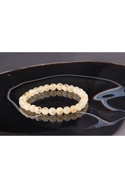 ALAVAN Citrine Natural Stone Bracelet 6 Mm, Crystal Accessory, Healing Vibration Therapy, Premium Quality